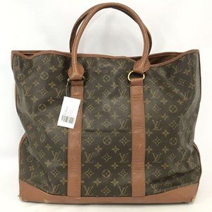 Louis Vuitton Vintage Monogram Large Weekend GM Tote Brown Canvas 1980's